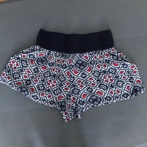 Tribal Print Shorts with Elastic Waistband
